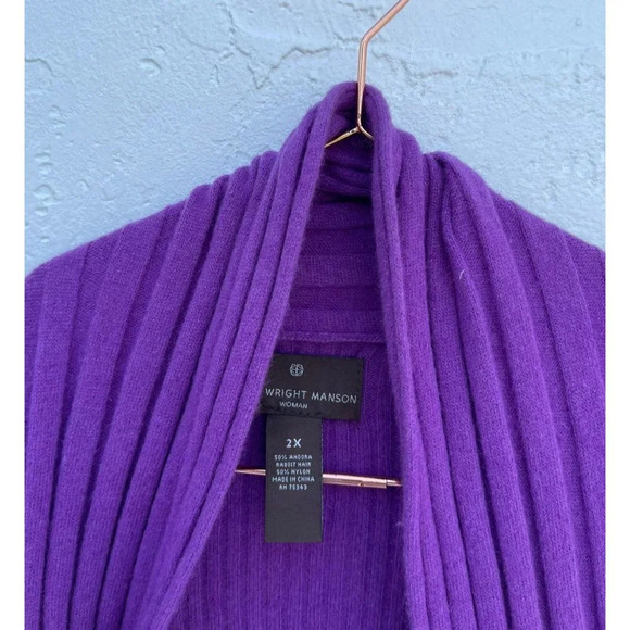 Fenn Wright Manson Womens Open Asymmetrical Draper Cardigan Purple Sz 2X/2XL - Picture 7 of 8